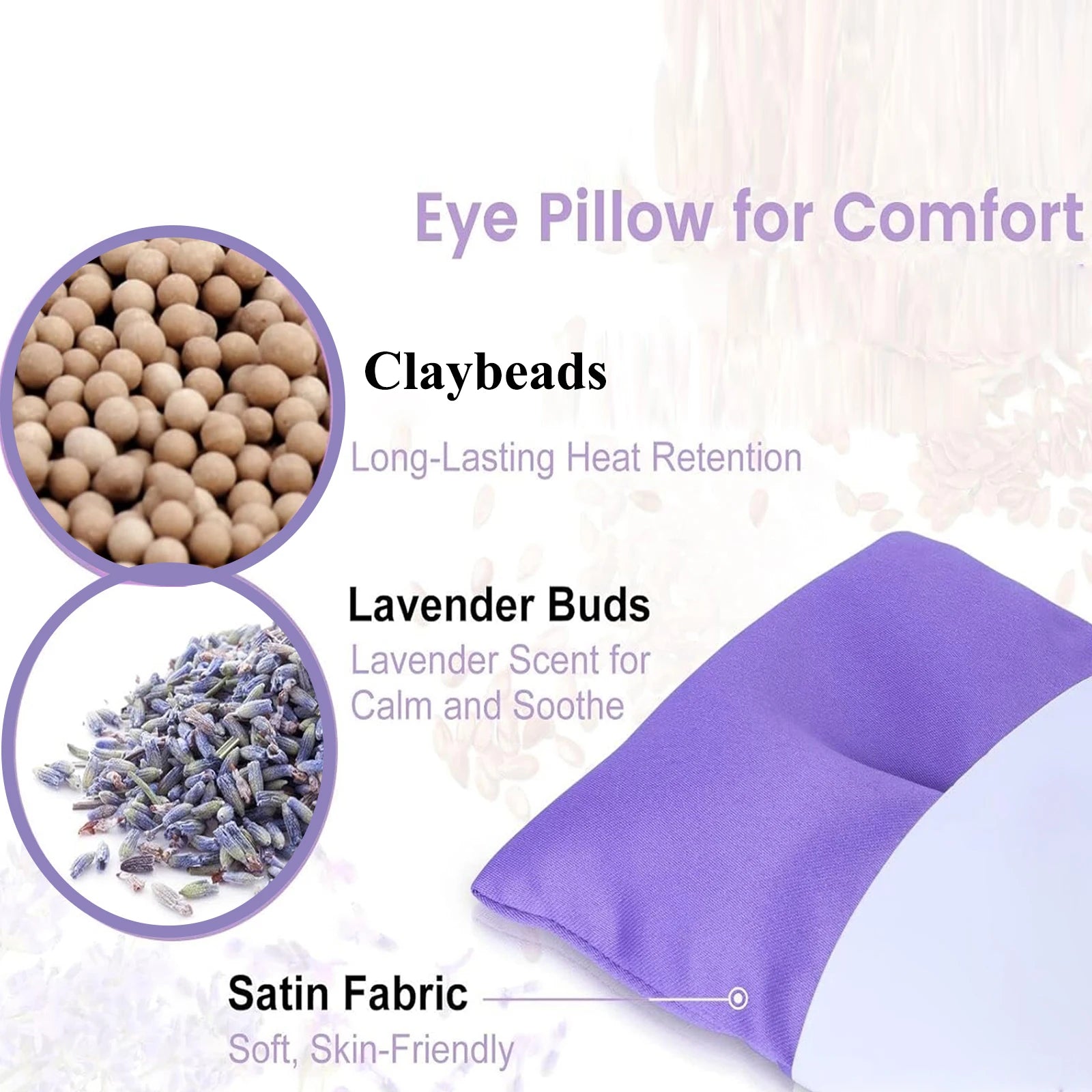 Somnari Heated Lavender Eye Pillow — Microwavable Silk