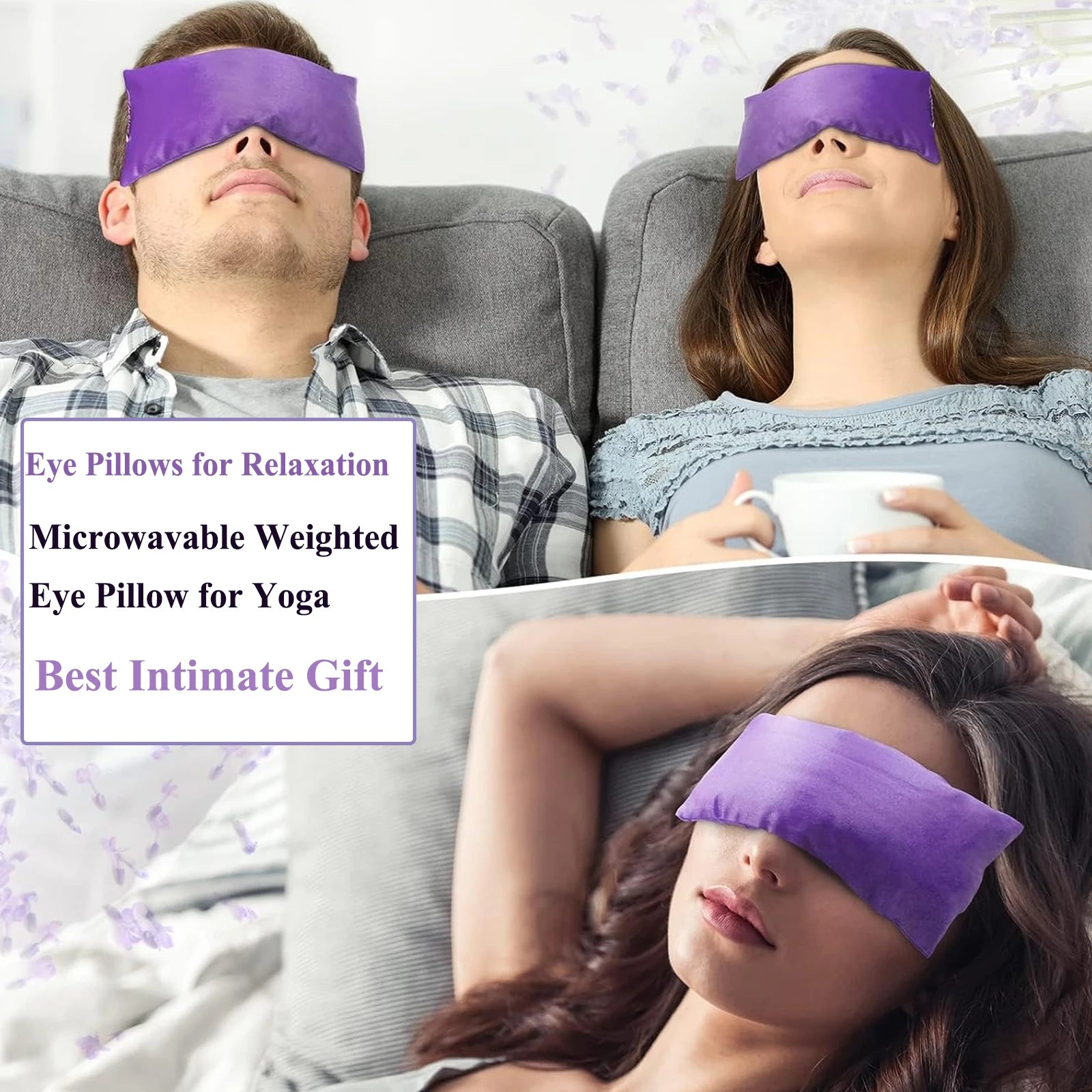 Somnari Heated Lavender Eye Pillow — Microwavable Silk