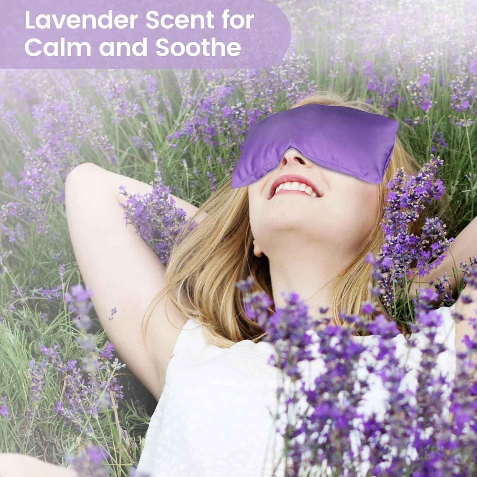 Somnari Heated Lavender Eye Pillow — Microwavable Silk